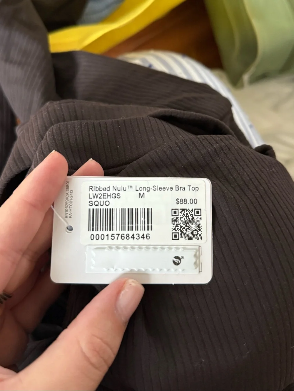 Lululemon Ribbed Nulu Long Sleeve Bra Top in Sequoia